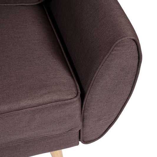 Cosmo Casa - Slaapbank 3-zits - Met slaapfunctie - Stof/textiel - Bruin - 203cm