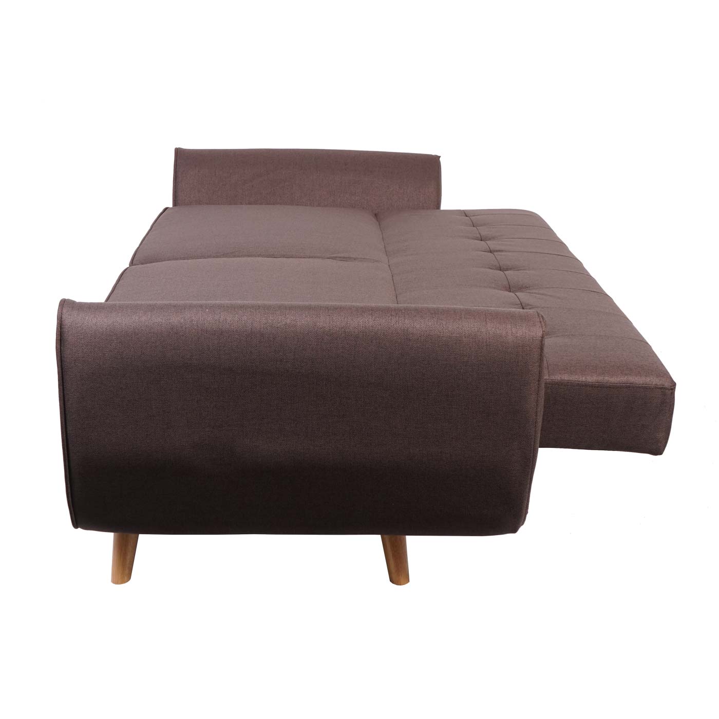 Cosmo Casa - Slaapbank 3-zits - Met slaapfunctie - Stof/textiel - Bruin - 203cm