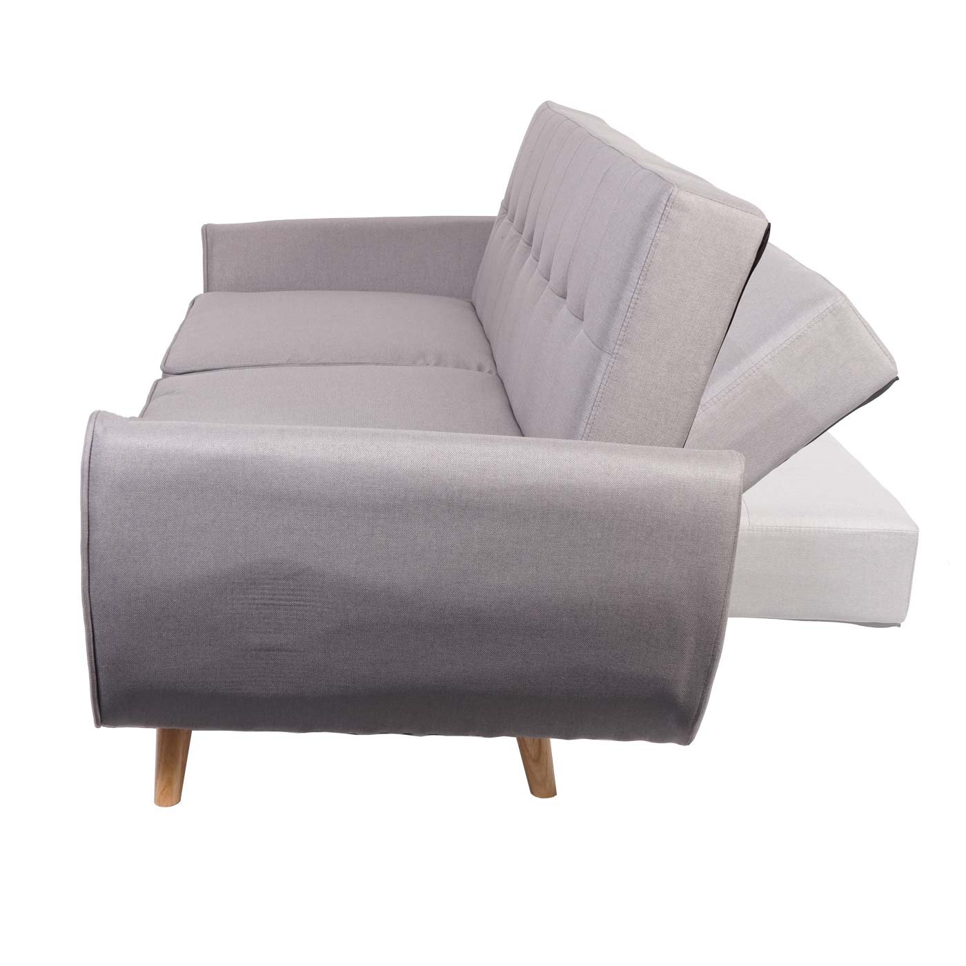 Cosmo Casa - Slaapbank 3-zits - Met slaapfunctie - Stof/textiel - Grijs - 203cm