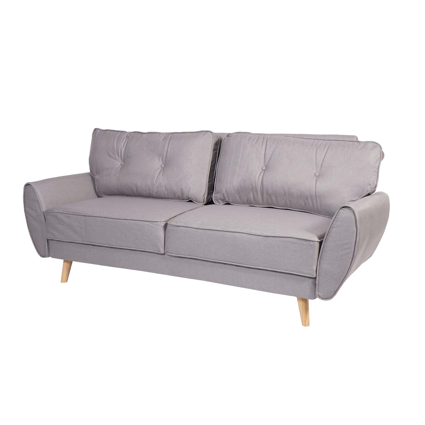 Cosmo Casa - Slaapbank 3-zits - Met slaapfunctie - Stof/textiel - Grijs - 203cm