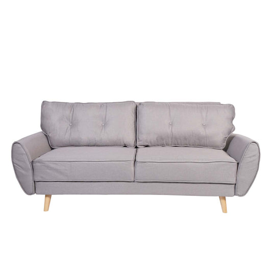 Cosmo Casa - Slaapbank 3-zits - Met slaapfunctie - Stof/textiel - Grijs - 203cm