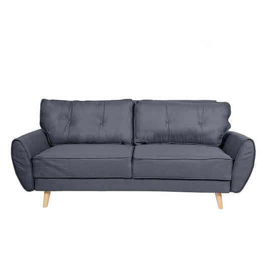 Cosmo Casa - 3-zitsbank - Met slaapfunctie - Stof/textiel - Antraciet - 203cm