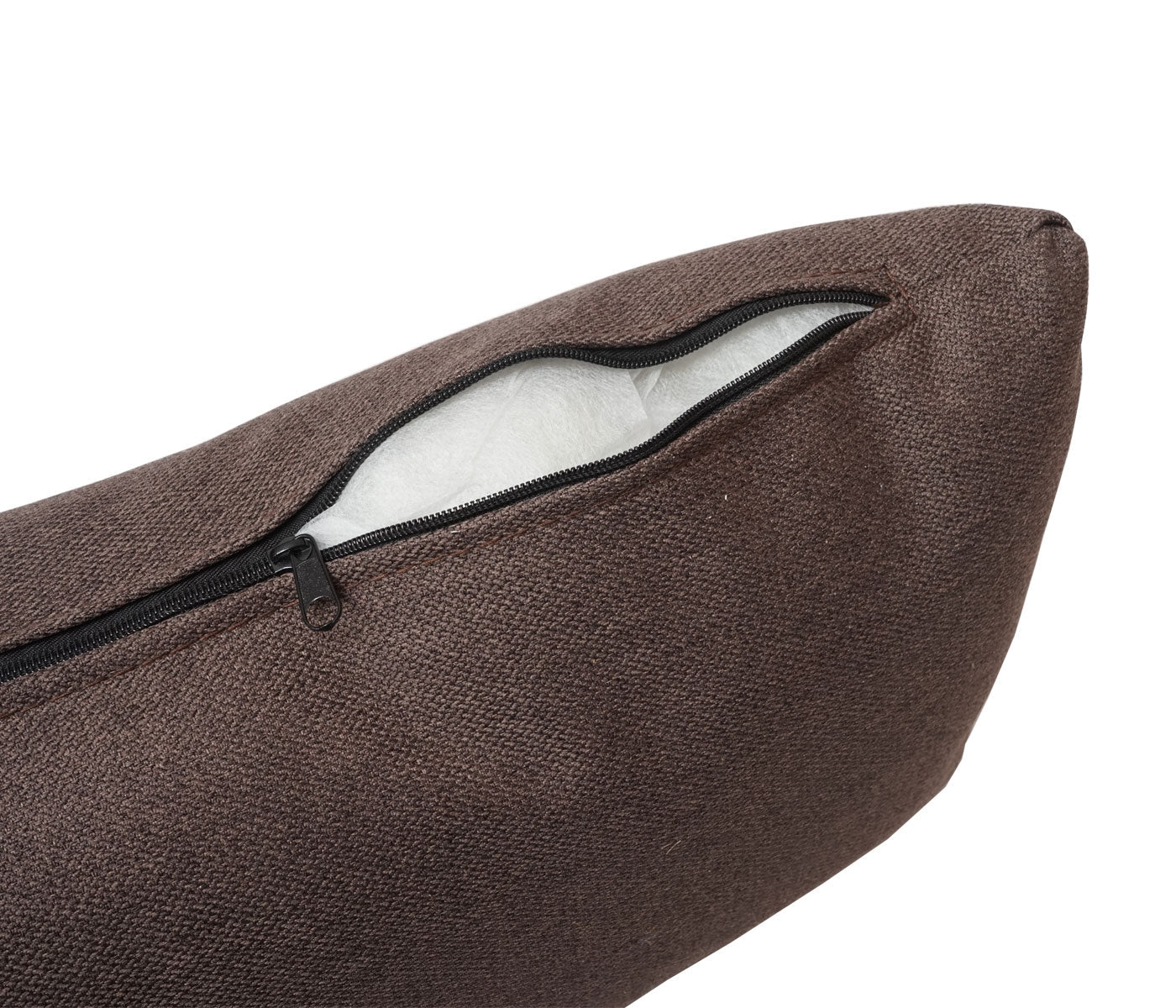 Cosmo Casa - Bank Hoekbank L-vorm 3-zits Ligstoel - Slaapfunctie - Textiel - Bruin - 280 cm