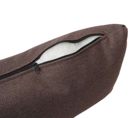 Cosmo Casa - Bank Hoekbank L-vorm 3-zits Ligstoel - Slaapfunctie - Textiel - Bruin - 280 cm