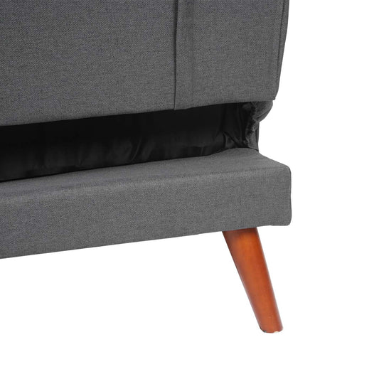 Cosmo Casa - Hoekbank L-vorm 3-zits - Slaapfunctie - Stof textiel - Antracietgrijs - 280 cm