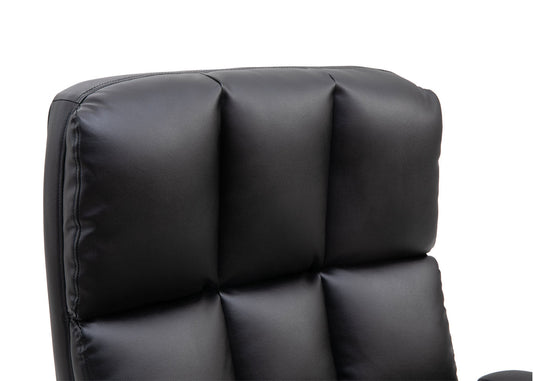 Cosmo Casa - Bureaustoel - Directiestoel - Draaistoel - In Hoogte Verstelbaar - Zwart Imitatieleer