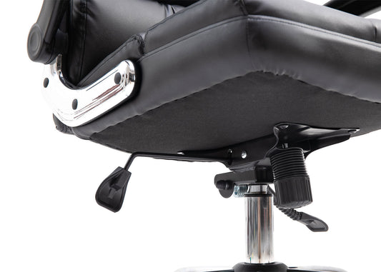 Cosmo Casa - Bureaustoel - Directiestoel - Draaistoel - In Hoogte Verstelbaar - Zwart Imitatieleer