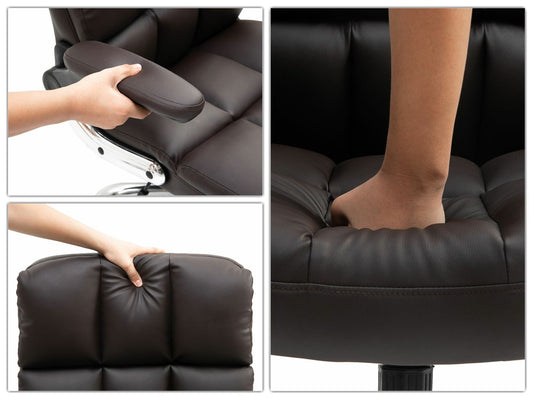 Cosmo Casa - Bureaustoel - Directiestoel - Draaistoel - In Hoogte Verstelbaar - Bruin Imitatieleer