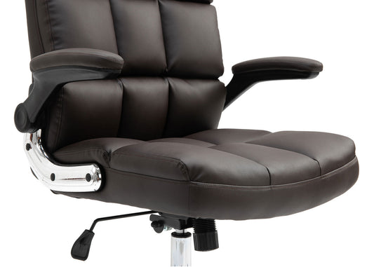 Cosmo Casa - Bureaustoel - Directiestoel - Draaistoel - In Hoogte Verstelbaar - Bruin Imitatieleer