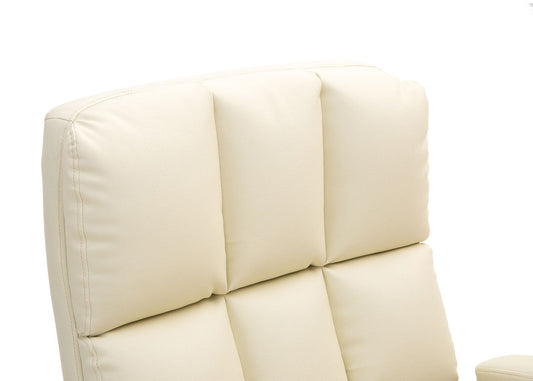 Cosmo Casa - Bureaustoel - Directiestoel - In Hoogte Verstelbaar - Crèmekleurig Kunstleer