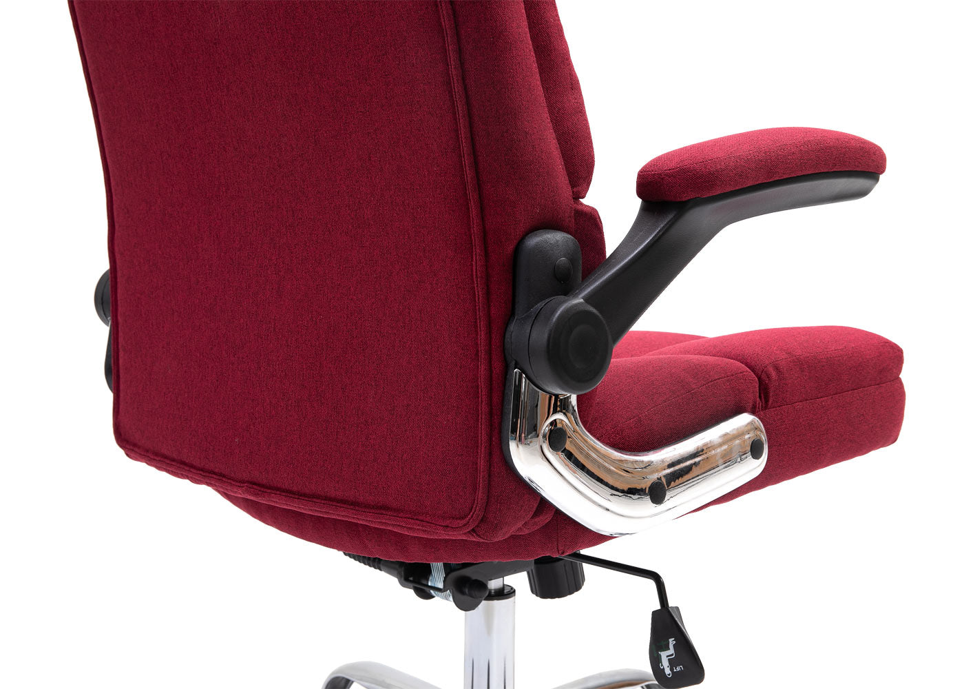 Cosmo Casa - Bureaustoel - Directiestoel - Draaistoel - In Hoogte Verstelbaar - Stoftextiel Wijnrood