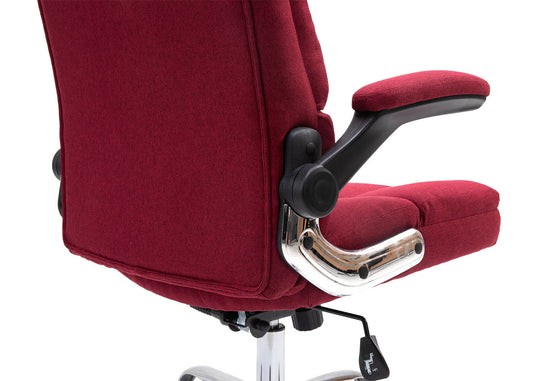 Cosmo Casa - Bureaustoel - Directiestoel - Draaistoel - In Hoogte Verstelbaar - Stoftextiel Wijnrood