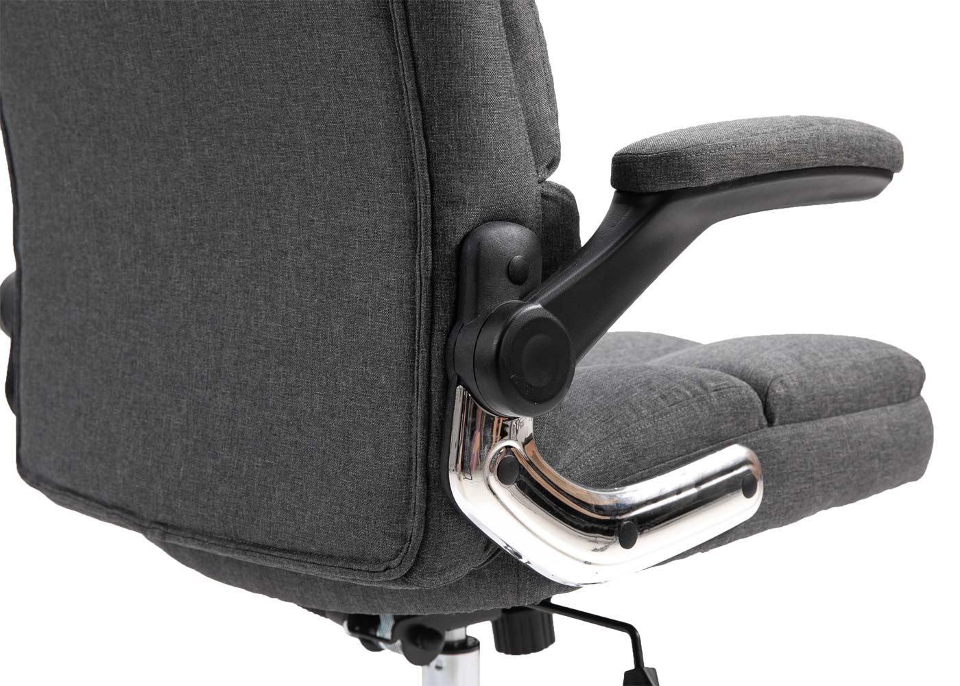 Cosmo Casa - Bureaustoel - Directiestoel - In Hoogte Verstelbaar - Stoftextiel Donkergrijs