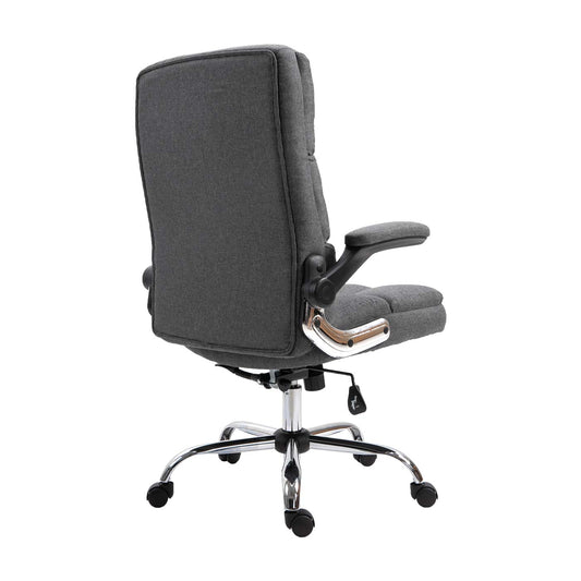 Cosmo Casa - Bureaustoel - Directiestoel - In Hoogte Verstelbaar - Stoftextiel Donkergrijs