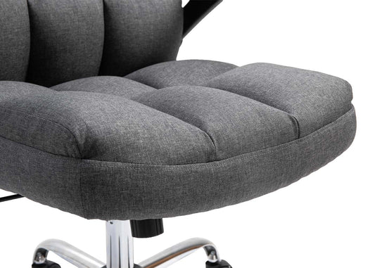 Cosmo Casa - Bureaustoel - Directiestoel - In Hoogte Verstelbaar - Stoftextiel Donkergrijs