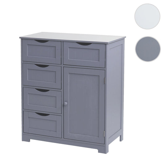 Cosmo Casa - Ladekast - 5 Laden en 1 Deur - 80x70x35cm - Grijs