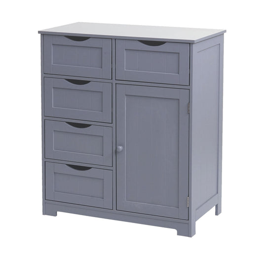 Cosmo Casa - Ladekast - 5 Laden en 1 Deur - 80x70x35cm - Grijs