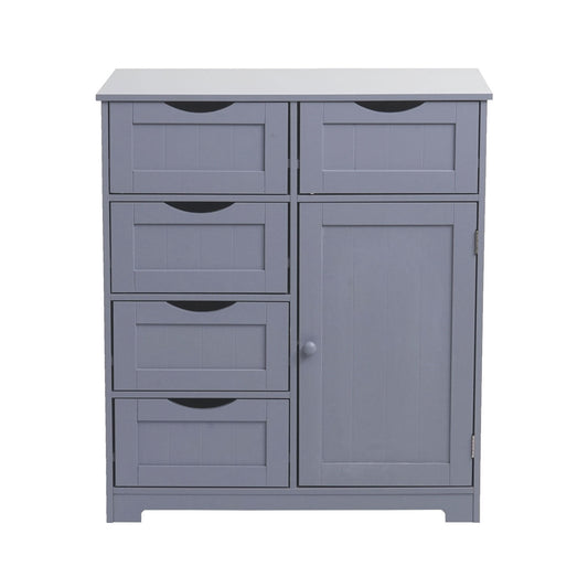 Cosmo Casa - Ladekast - 5 Laden en 1 Deur - 80x70x35cm - Grijs