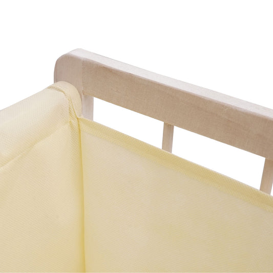 Cosmo Casa - Wasverzamelaar - Wasbox Wasmand - Massief Hout - Shabby White - Crème Deksel - 2 Vakken - 60×60×33 cm - 68 l