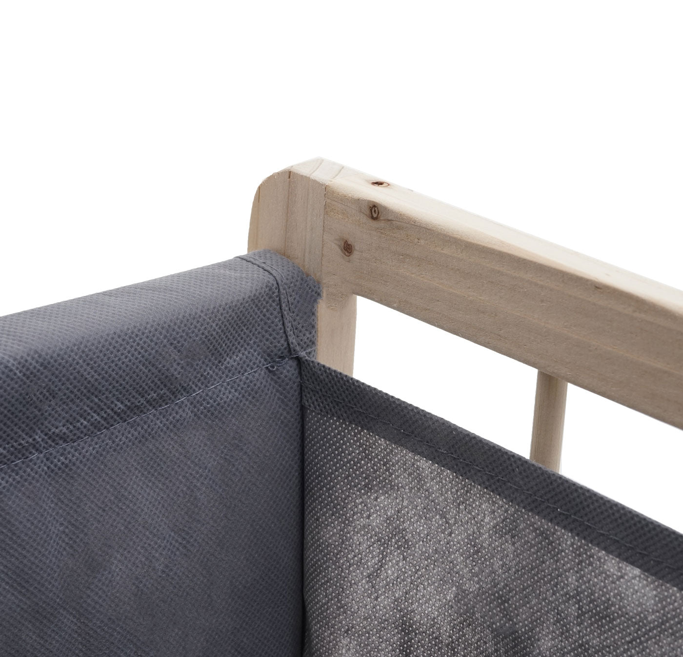 Cosmo Casa - Wasverzamelaar - Wasbox Wasmand - Massief Hout - Lichtbruin - Grijze Deksel - 2 Vakken - 60×60×33 cm - 68 l