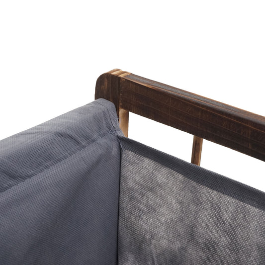 Cosmo Casa - Wasverzamelaar - Wasbox Wasmand - Massief Hout - Bruin - Grijze Deksel - 2 Vakken - 60×60×33 cm - 68 l