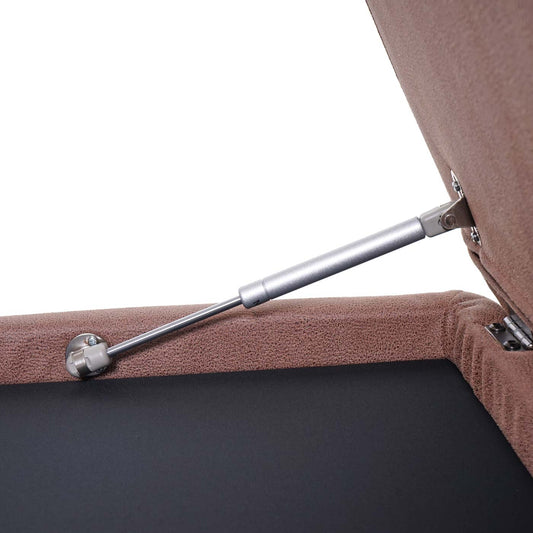 Cosmo Casa - Relaxstoel XXL - Met kruk - Textiel - Bruin - Frame naturel