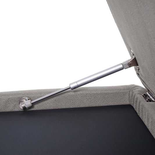 Cosmo Casa - Relaxstoel XXL - Met kruk - Textiel - Lichtgrijs - Frame naturel