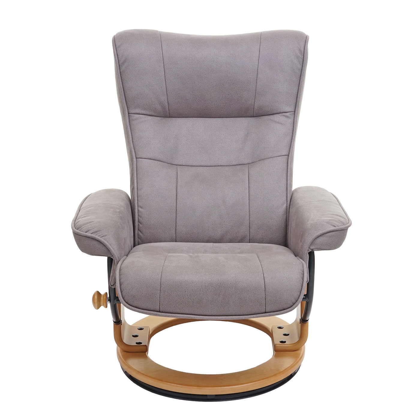 Cosmo Casa - Relaxfauteuil - TV-stoel met armleuningen - Stof/textiel - Lichtgrijs-natuurlijk bruin