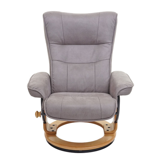 Cosmo Casa - Relaxfauteuil - TV-stoel met armleuningen - Stof/textiel - Lichtgrijs-natuurlijk bruin