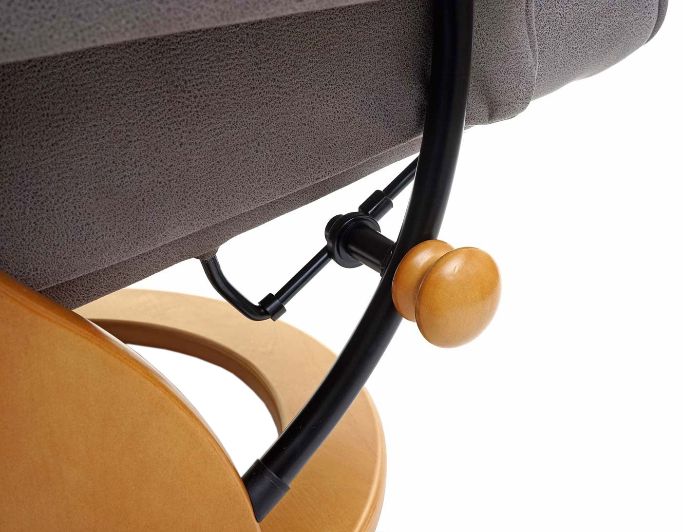 Cosmo Casa - Relaxfauteuil - TV-stoel met armleuningen - Stof/textiel - Lichtgrijs-natuurlijk bruin