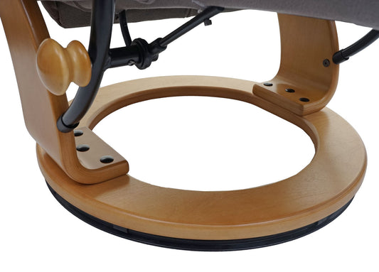 Cosmo Casa - Relaxfauteuil - TV-stoel met armleuningen - Stof/textiel - Lichtgrijs-natuurlijk bruin