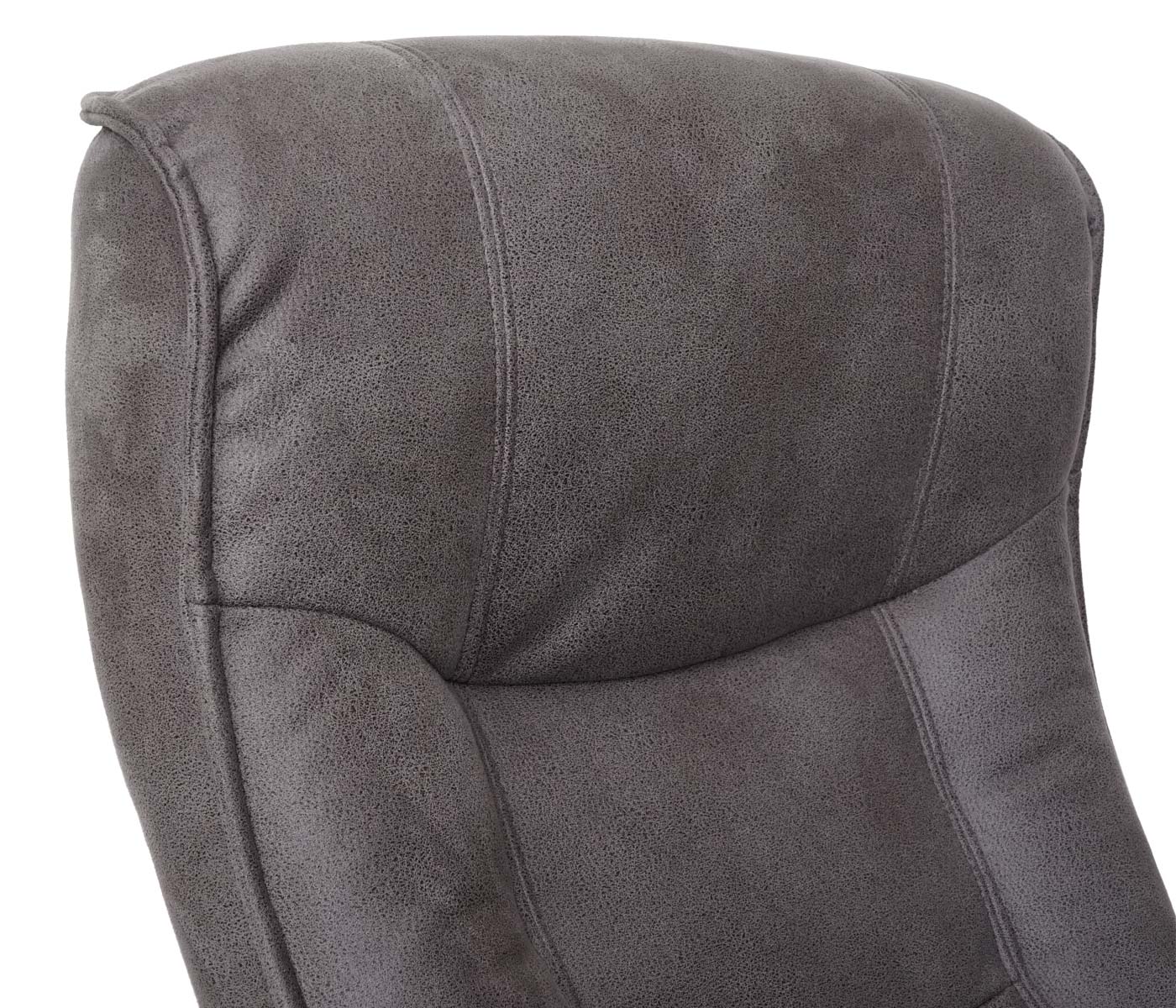 Cosmo Casa - Relaxfauteuil - Inclusief kruk - Stof/textiel - Donkergrijs-walnootkleur