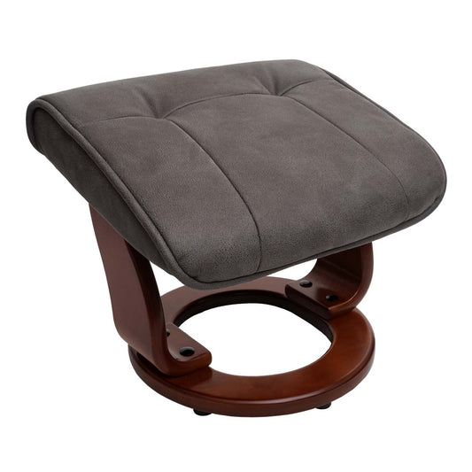 Cosmo Casa - Relaxfauteuil - Inclusief kruk - Stof/textiel - Donkergrijs-walnootkleur