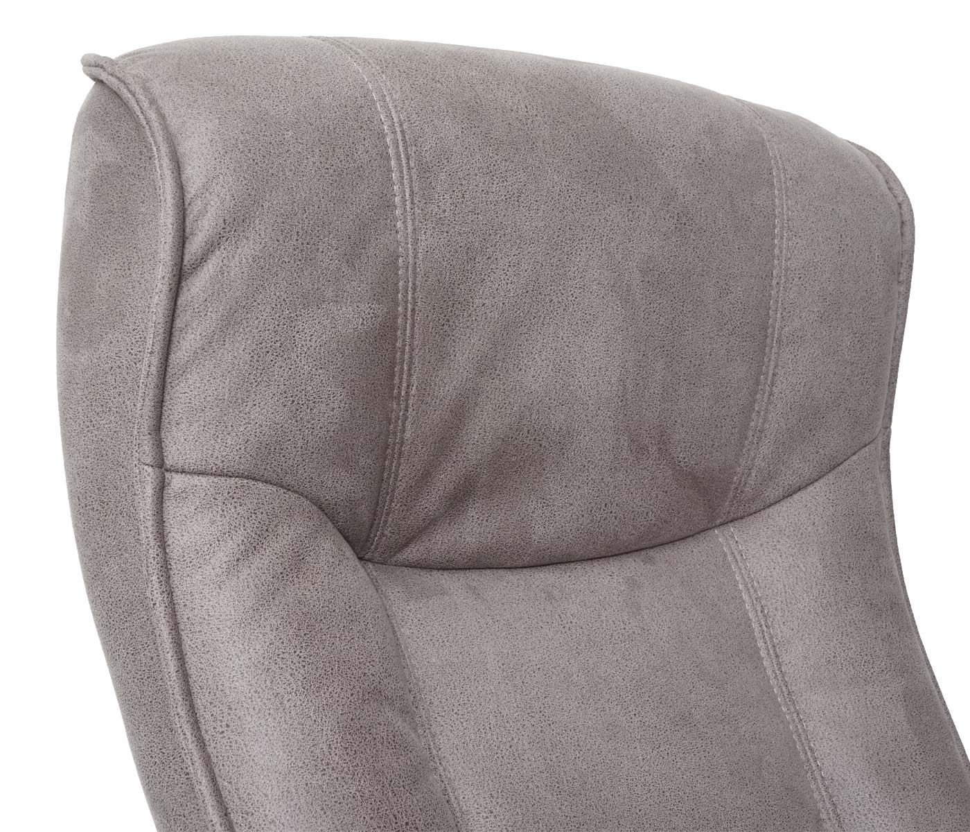 Cosmo Casa - Relaxfauteuil - Inclusief kruk - Stof/textiel - Lichtgrijs-natuurlijk bruin