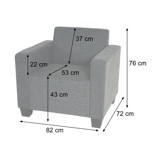 Cosmo Casa - Fauteuil - Lounge met poef - Stof textiel - Antracietgrijs