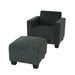 Cosmo Casa - Fauteuil - Lounge met poef - Stof textiel - Antracietgrijs