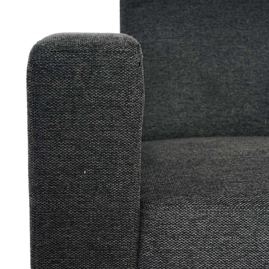 Cosmo Casa - Fauteuil - Lounge met poef - Stof textiel - Antracietgrijs