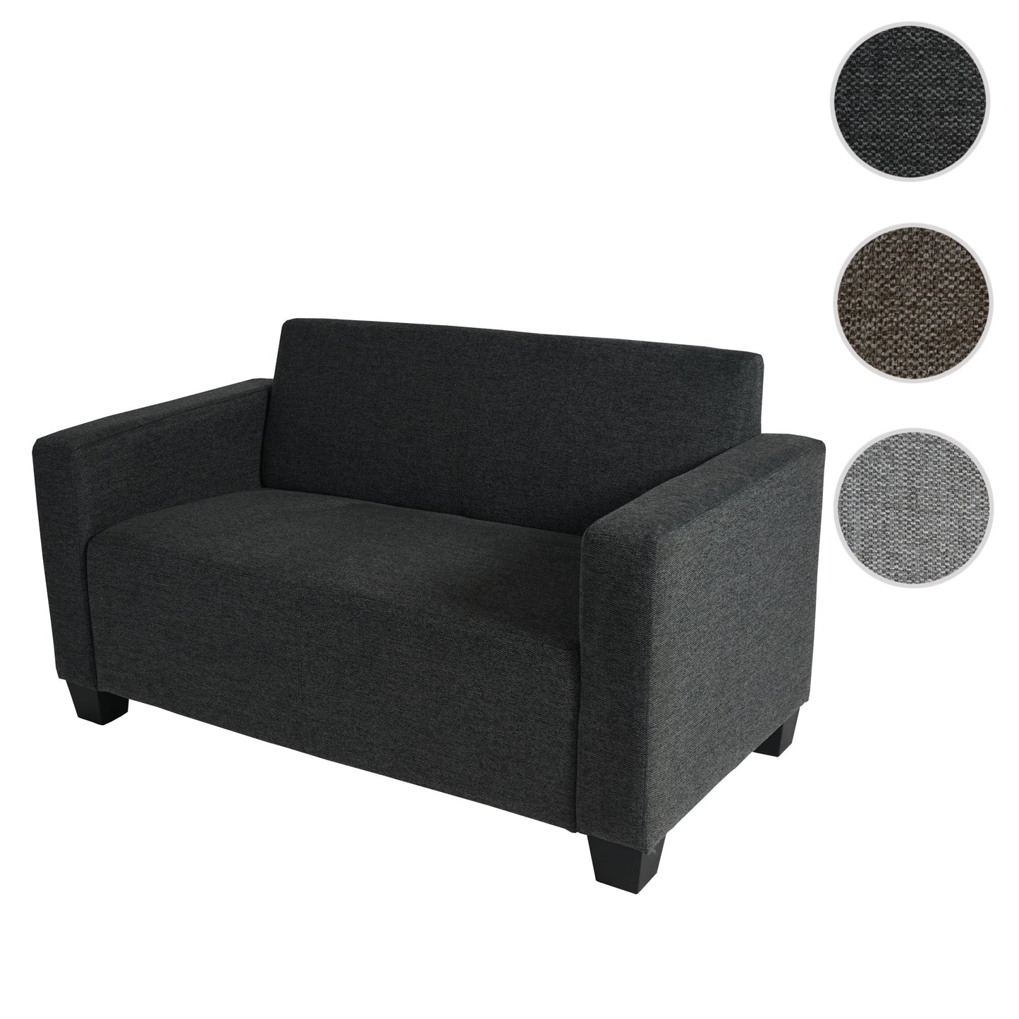 Cosmo Casa - 2-zitsbank - Lounge ontwerp - Textiel - Antracietgrijs