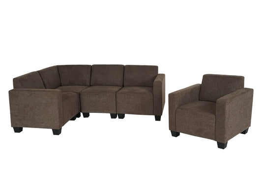 Cosmo Casa - Banksysteem - Modulair 4-1 opstelling - Stof textiel - Bruin