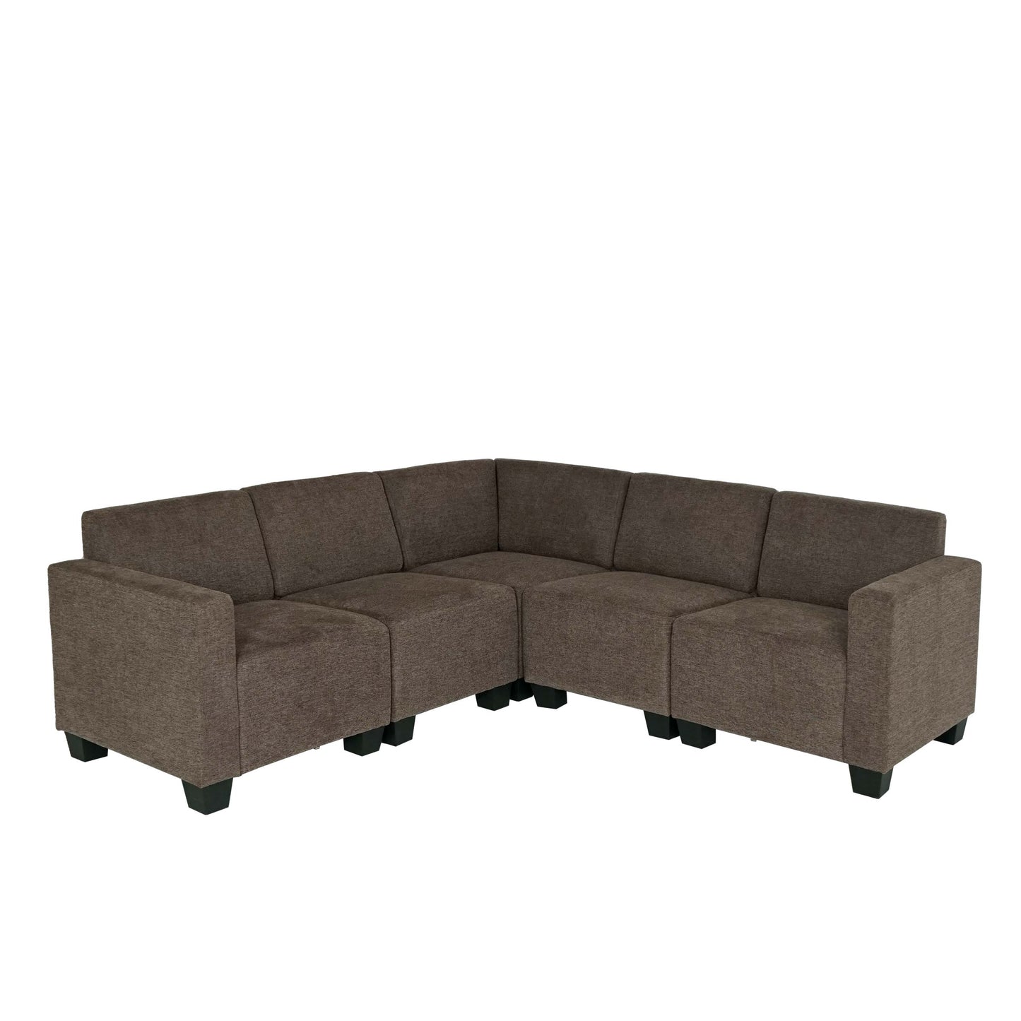 Cosmo Casa - Banksysteem - Modulair ontwerp 5-zits - Stof textiel - Bruin