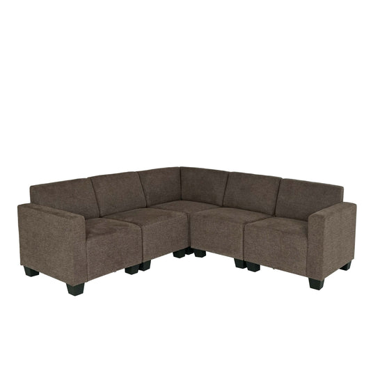 Cosmo Casa - Banksysteem - Modulair ontwerp 5-zits - Stof textiel - Bruin