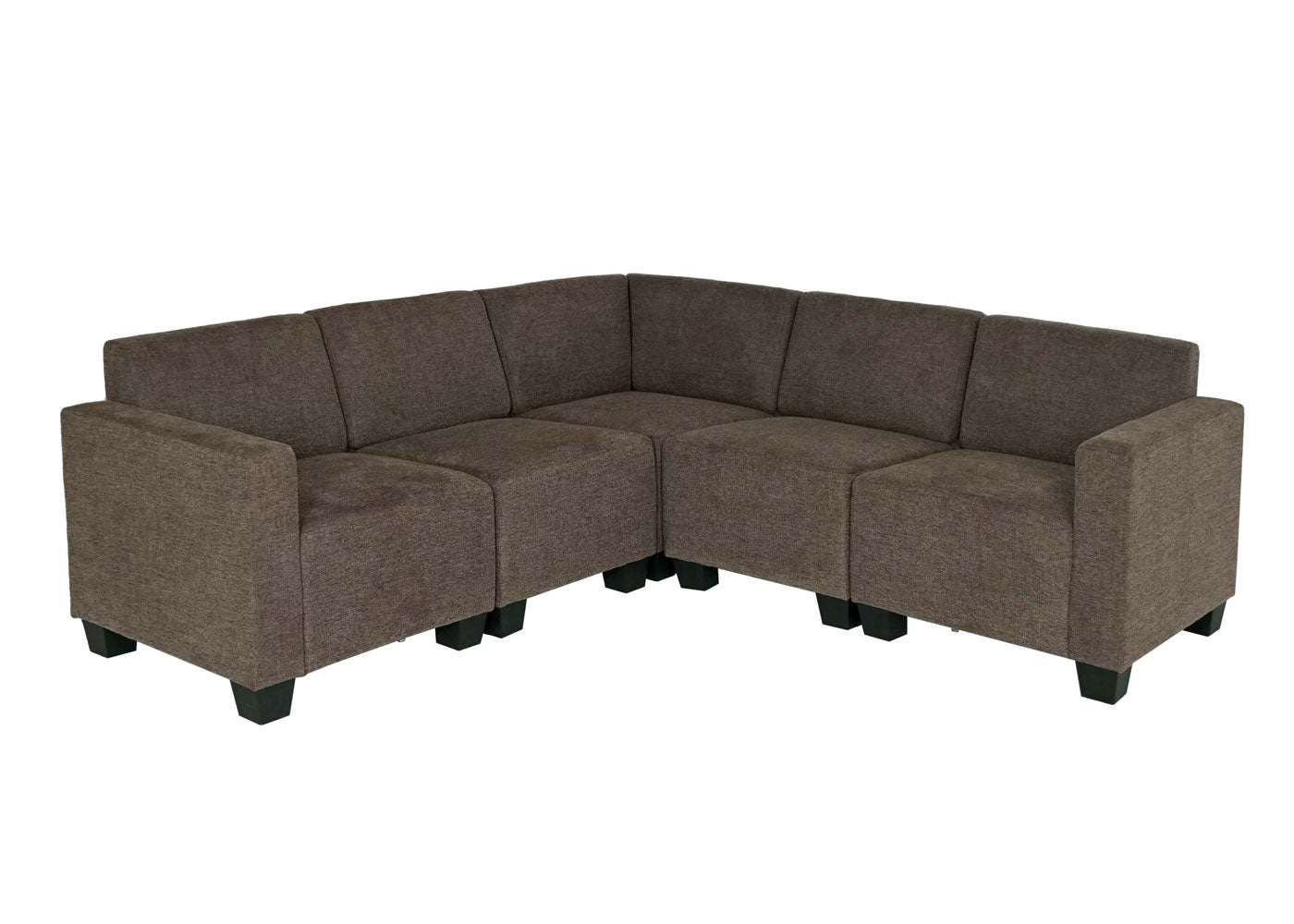 Cosmo Casa - Banksysteem - Modulair ontwerp 5-zits - Stof textiel - Bruin