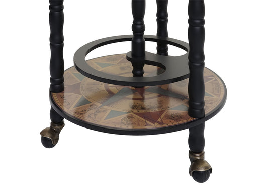 Cosmo Casa - Globe Bar - Wereldbol - Eucalyptushout - Zwart - 33 cm