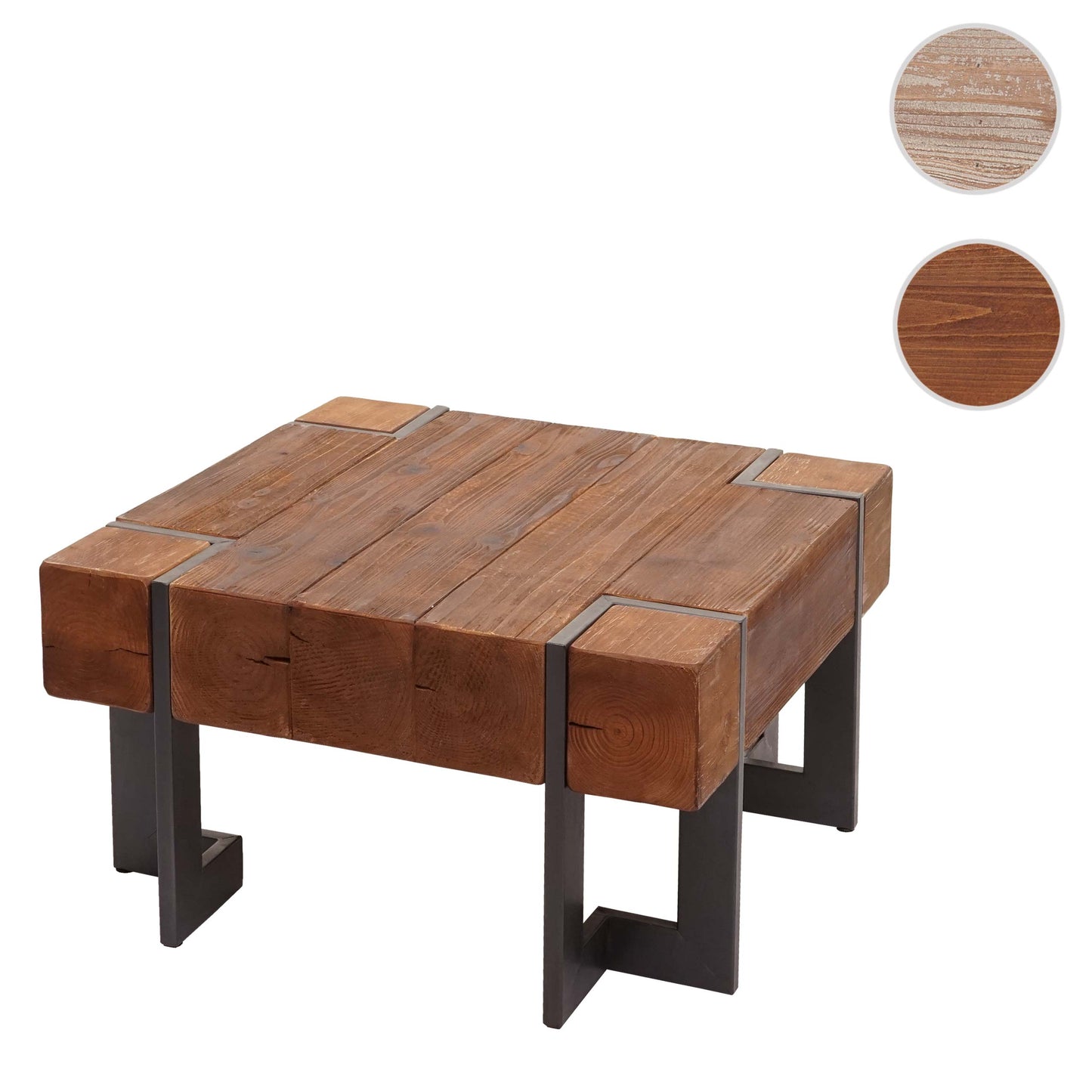 Cosmo Casa - Salontafel - Rustiek vierkant ontwerp - Massief dennenhout - Bruin - 70x70cm