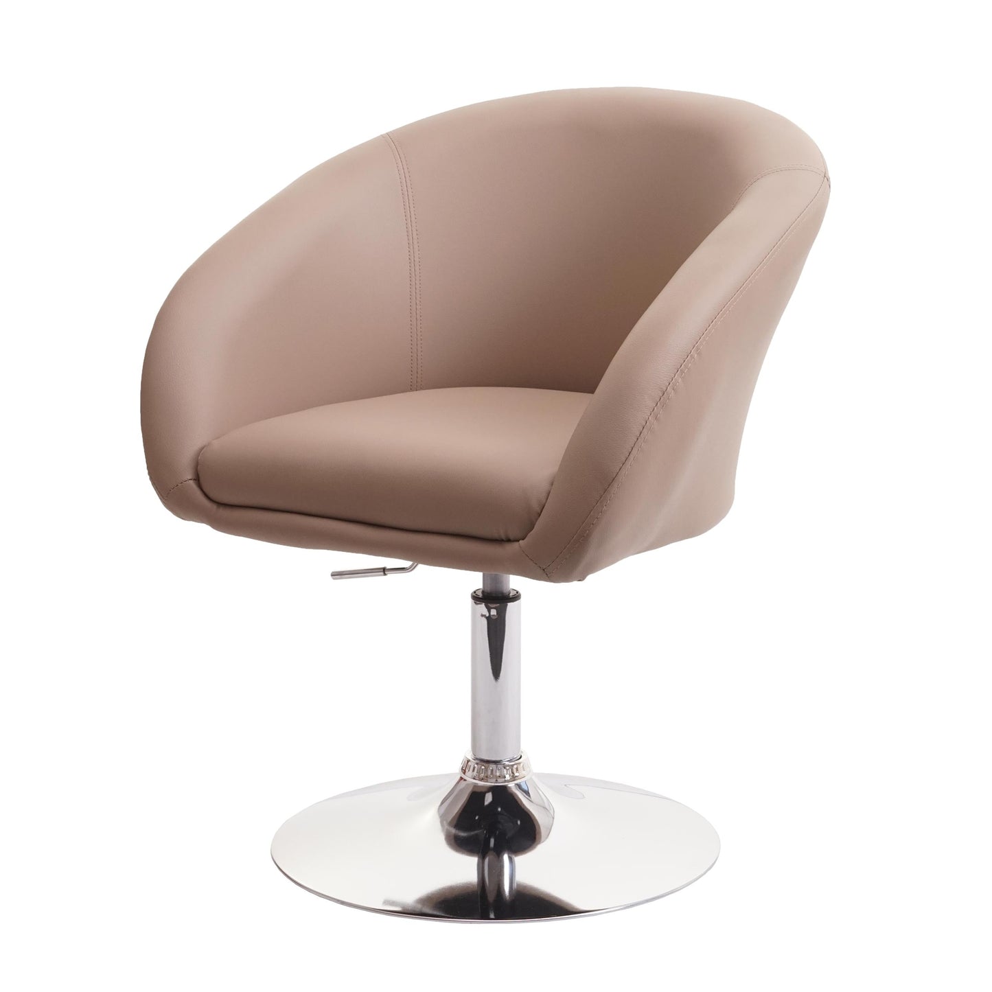 Cosmo Casa - Eetkamerstoel draaibaar in hoogte verstelbaar - Loungestoel - Kunstleer - Taupe