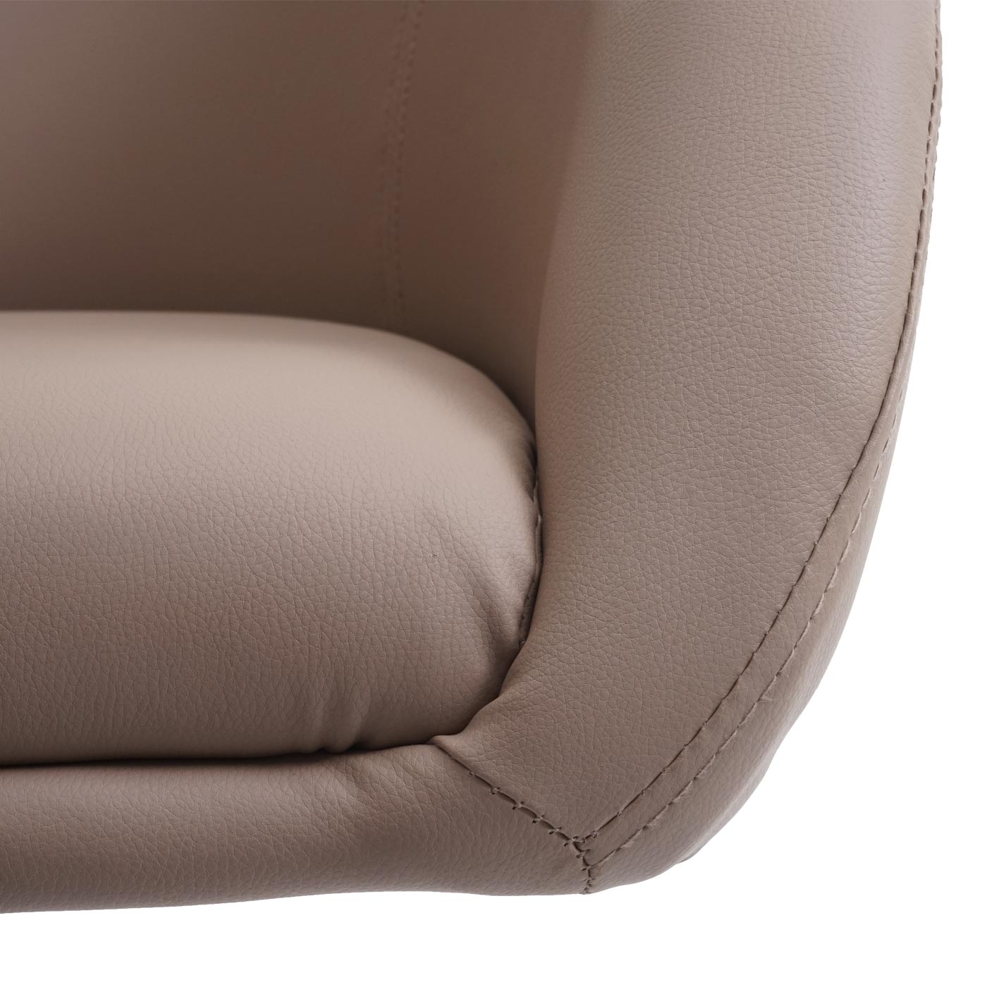 Cosmo Casa - Eetkamerstoel draaibaar in hoogte verstelbaar - Loungestoel - Kunstleer - Taupe