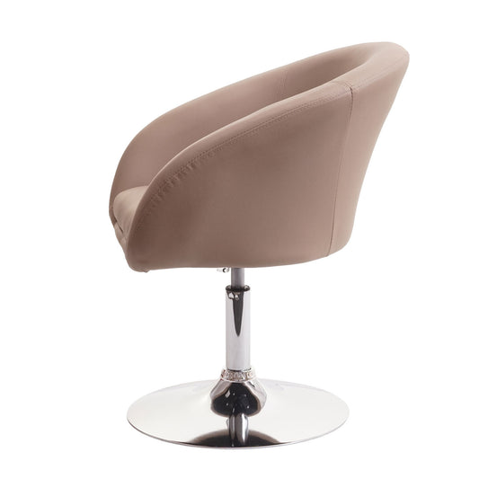 Cosmo Casa - Eetkamerstoel draaibaar in hoogte verstelbaar - Loungestoel - Kunstleer - Taupe