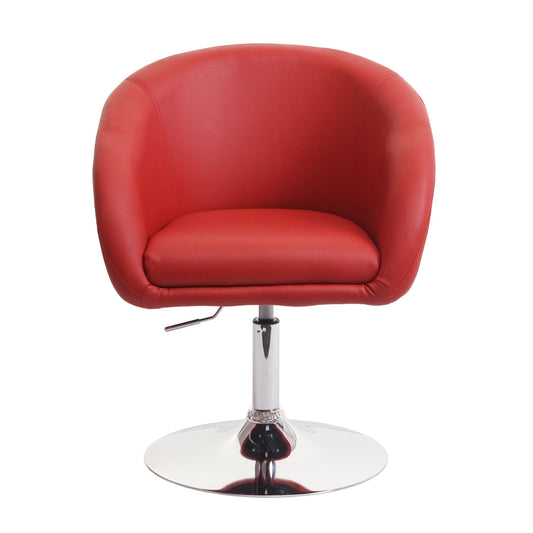 Cosmo Casa - Eetkamerstoel draaibaar in hoogte verstelbaar - Loungestoel - Kunstleer - Rood