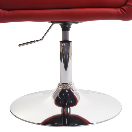 Cosmo Casa - Eetkamerstoel draaibaar in hoogte verstelbaar - Loungestoel - Kunstleer - Rood