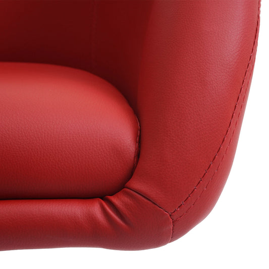 Cosmo Casa - Eetkamerstoel draaibaar in hoogte verstelbaar - Loungestoel - Kunstleer - Rood